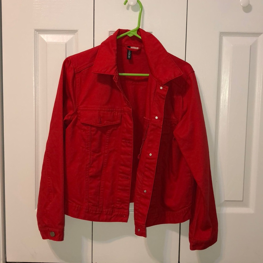 Red Denim Jean Jacket